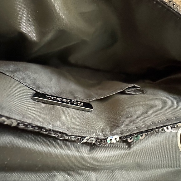 Black Sequin bag w Silver Sequins + Silver Chain - Picture 6 of 6